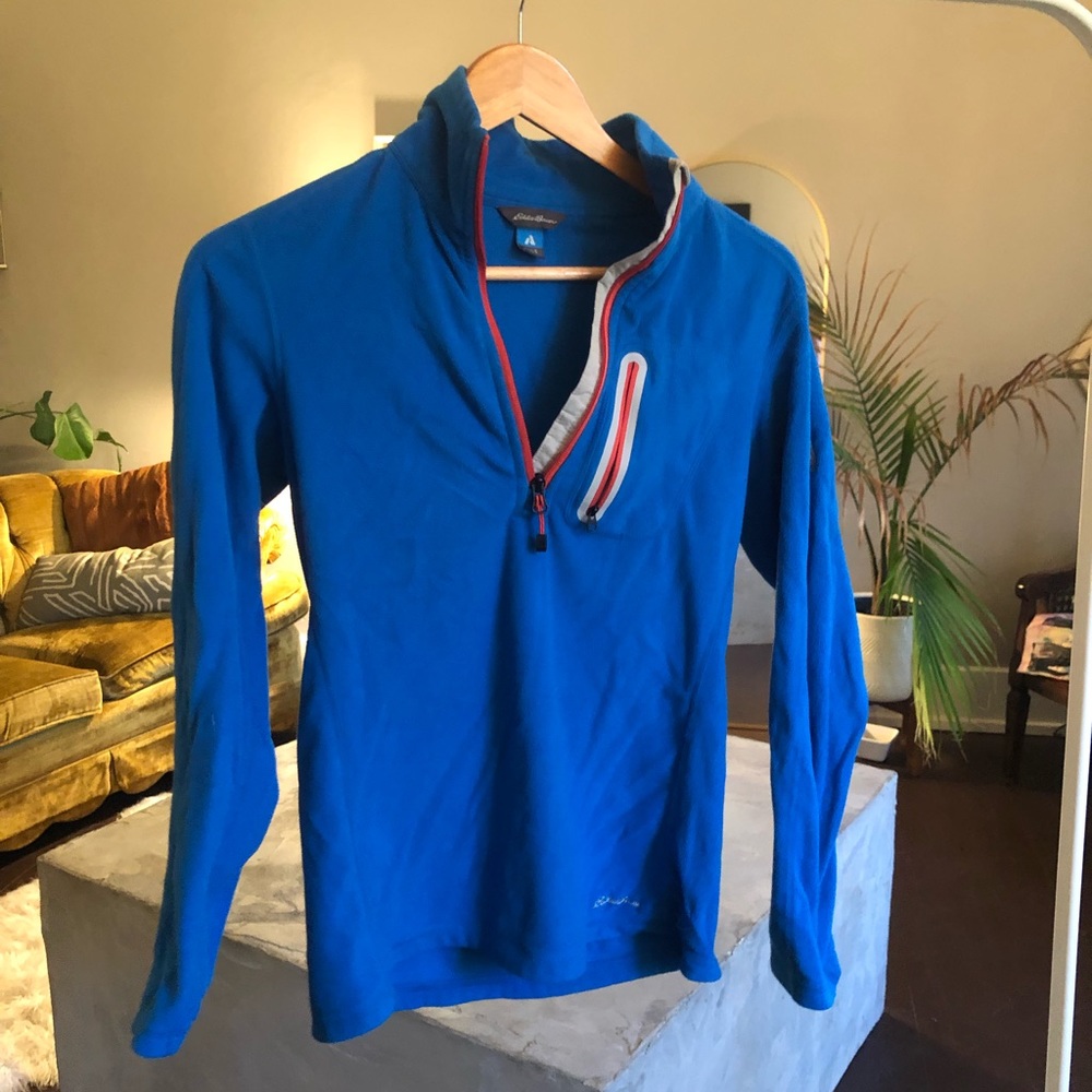 Eddie Bauer blue fleece pullover jacket
